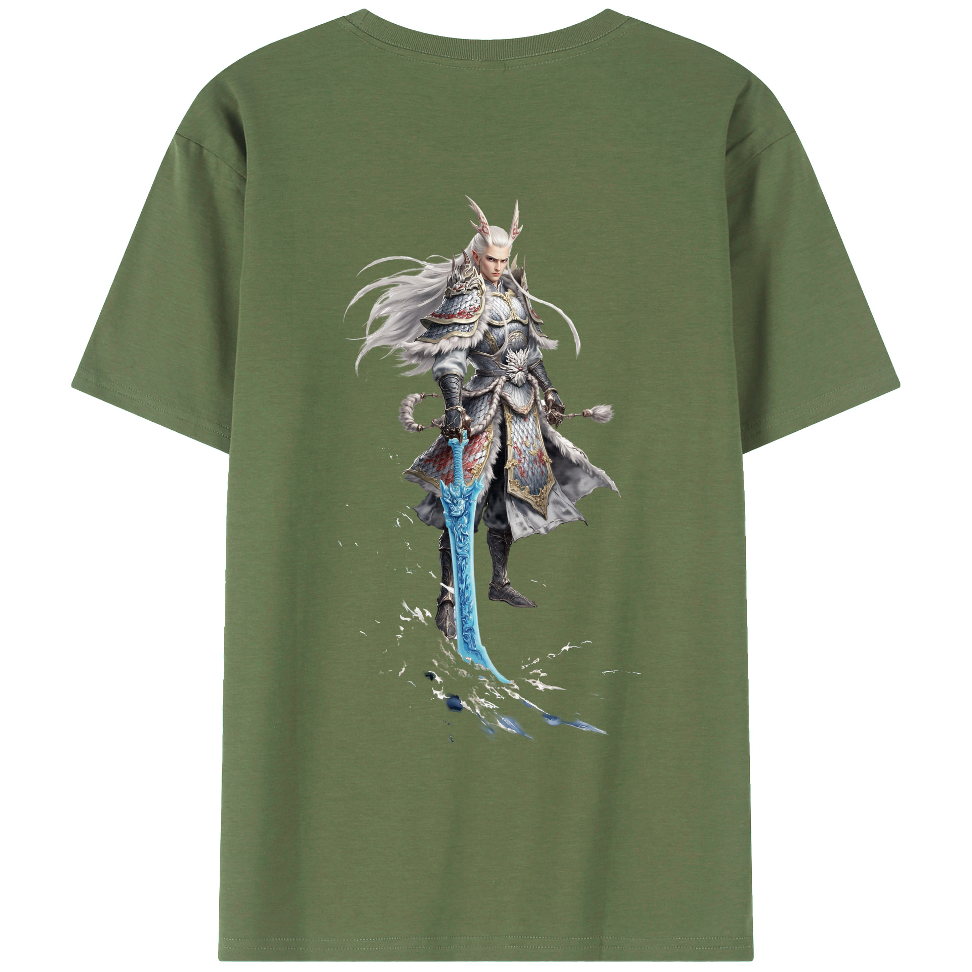 （画像用） Ne Zha 2 ナタ 魔童の大暴れ 綿100％ メンズ半袖Tシャツ（バックプリント） 通気性